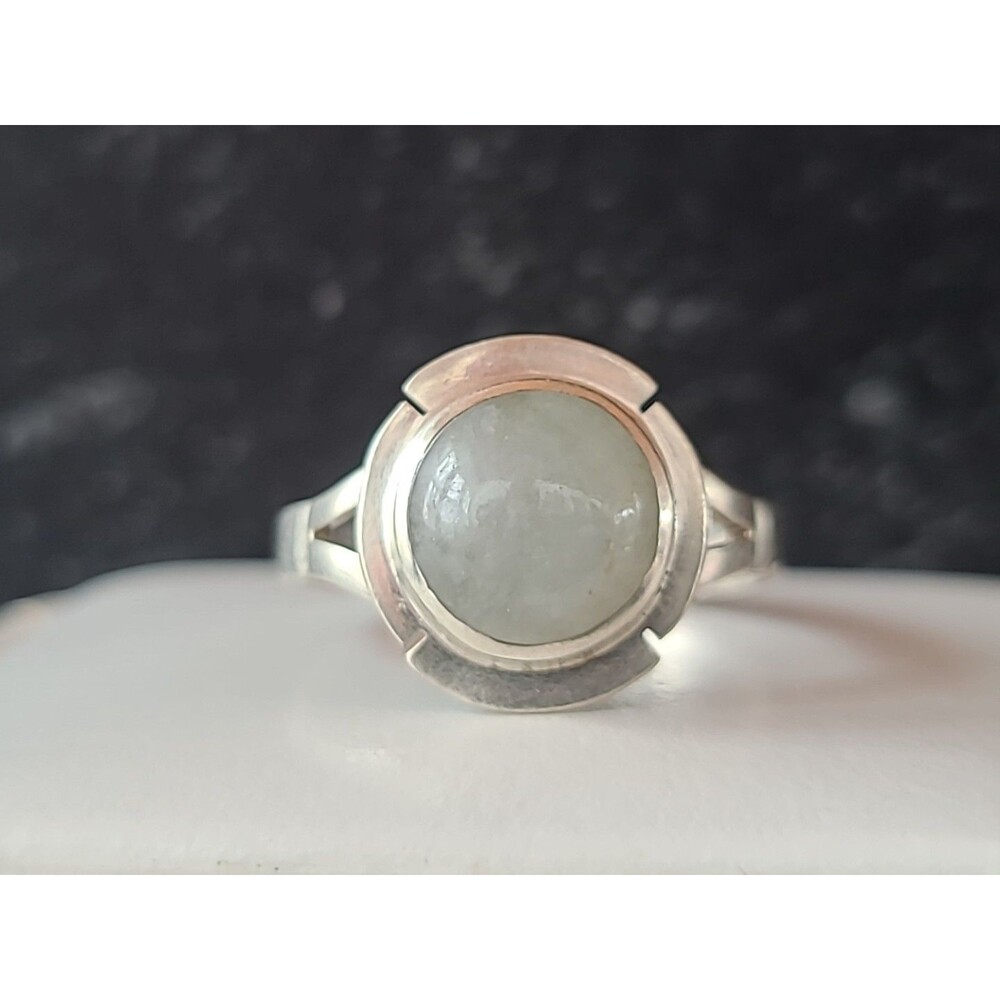 925 Sterling Silver Quartz Ring Size US 8.25 Vintage
